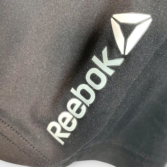 Reebok Long Sleeve Shirt XL Workout Yoga Running Black Gray V-neck - Picture 6 of 8